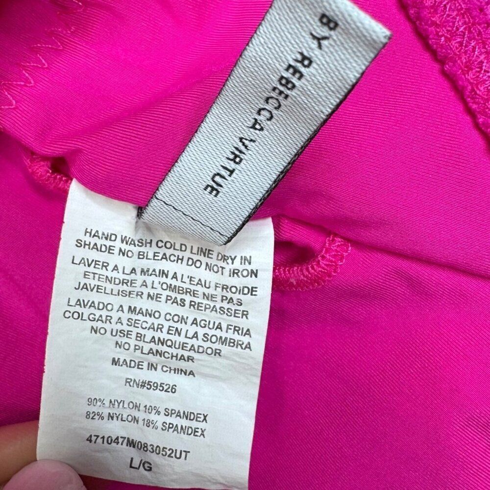 Becca One Piece Ring Center Tie Back Swimsuit Azalea Pink Large - Picture 4 of 9